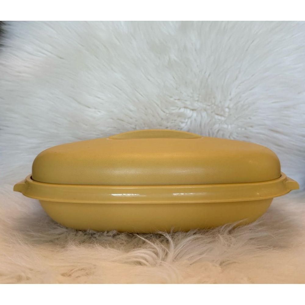 3 piece‎ Tupperware Microwave Rice Veggie Steamer Covered Container - Gold